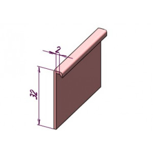 Верхняя планка для коннелюрного плинтуса из ПВХ под ковролин и линолеум 32х2 мм