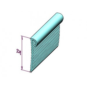 Верхняя планка для коннелюрного плинтуса из ПВХ под ковролин и линолиум 32х4 мм